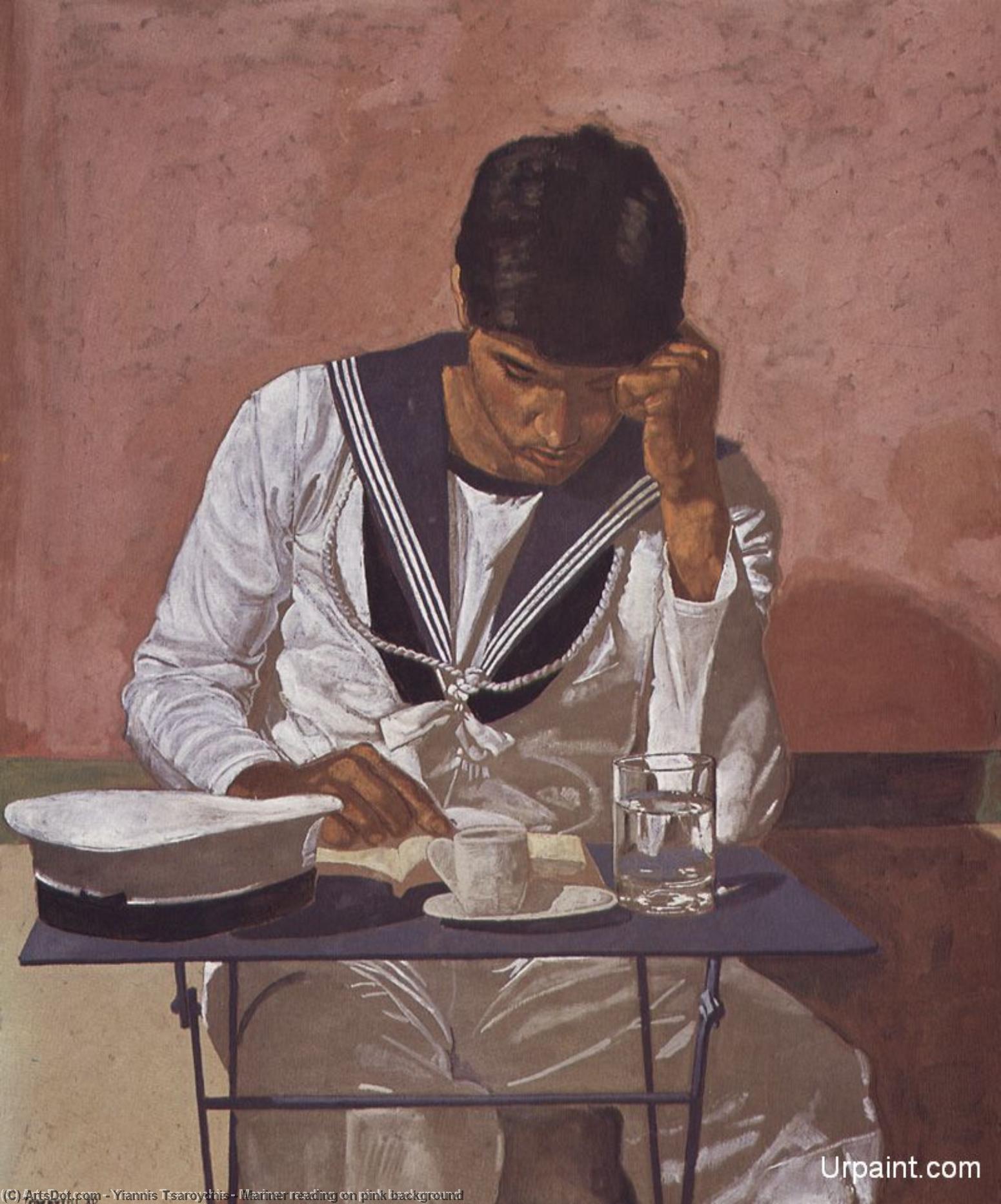 Mariner Reading On Pink Background — Yiannis Tsaroychis