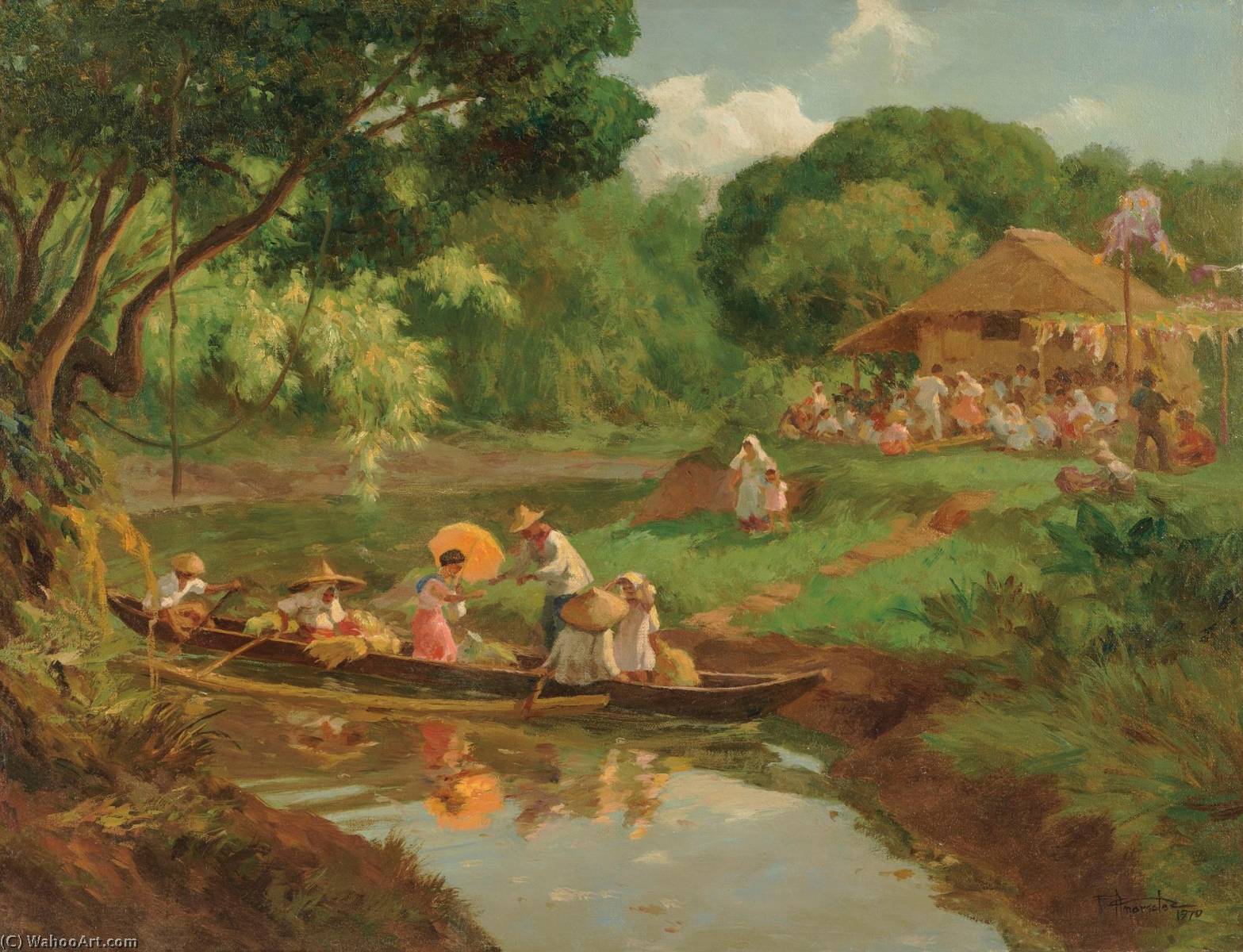 Village Gathering — Fernando Cueto Amorsolo
