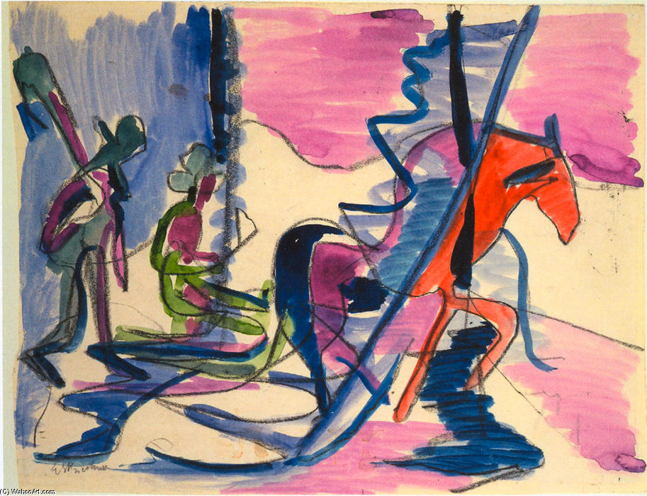 Sledge In The Fog — Ernst Ludwig Kirchner