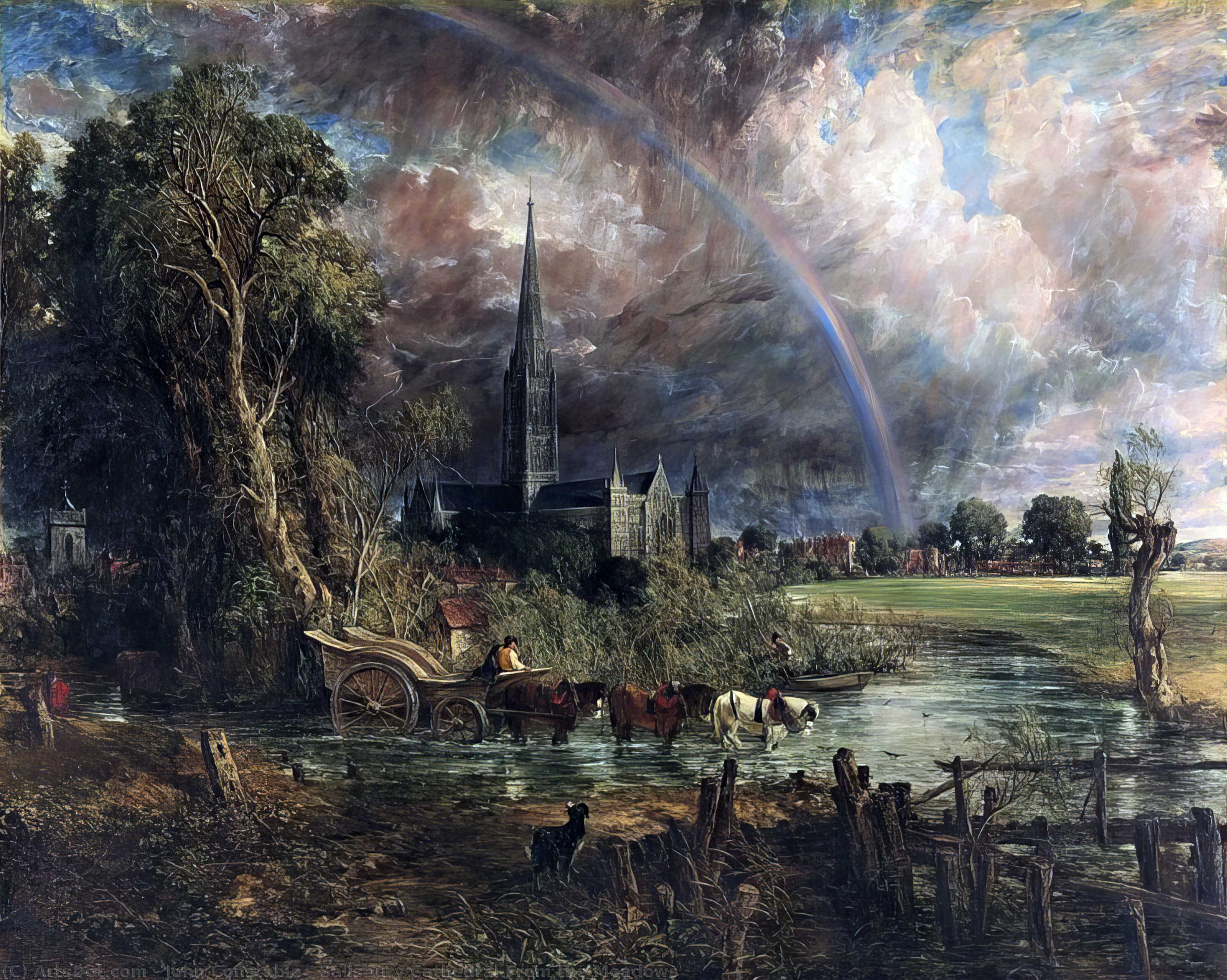 Salisbury Cathedral From The Meadows — Джон Констабл