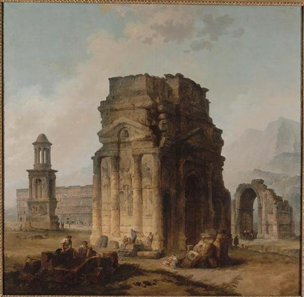 Der Triumphbogen Und Das Amphitheater Von Orange — Hubert Robert