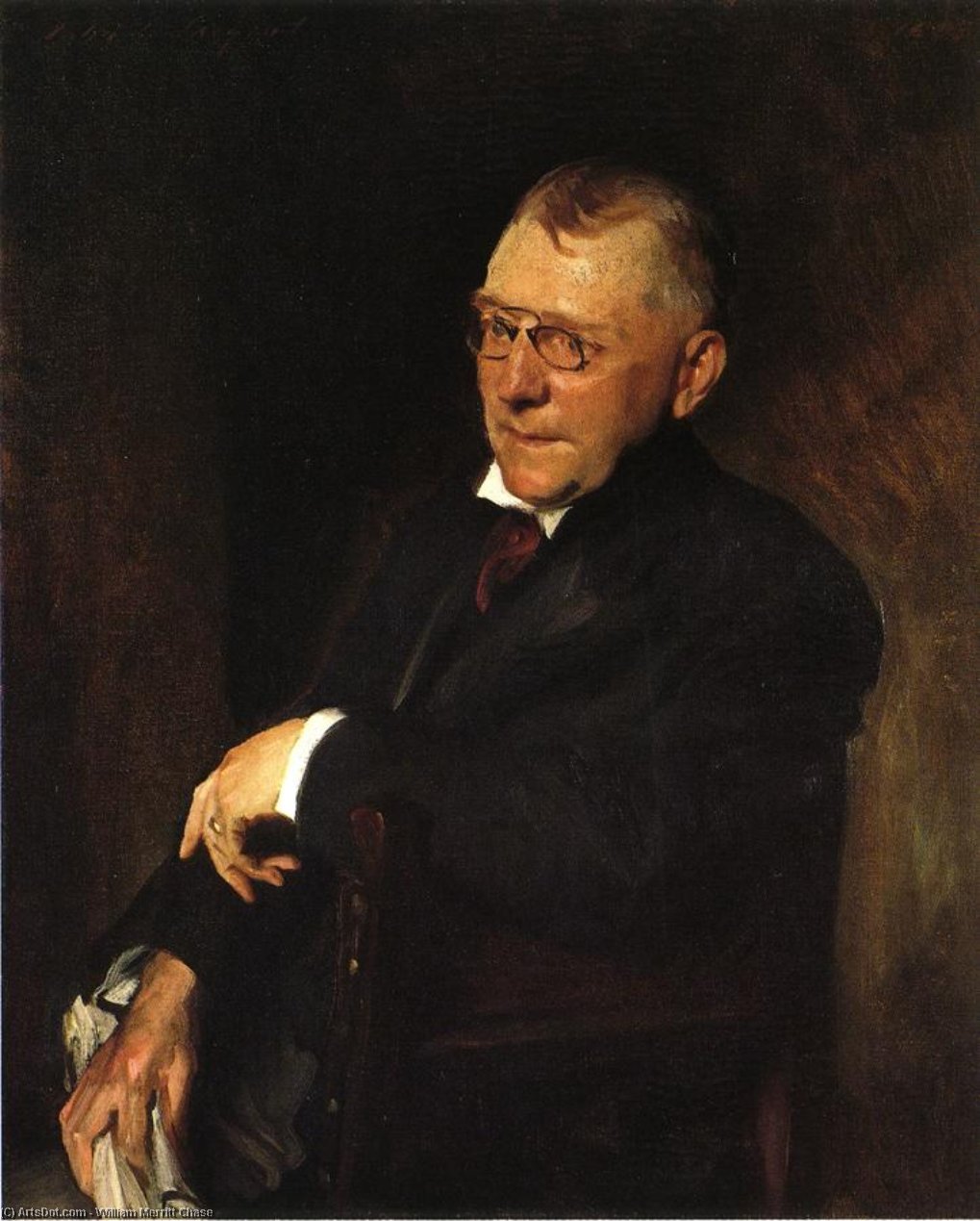 Retrato De James Whitcomb Riley — William Merritt Chase
