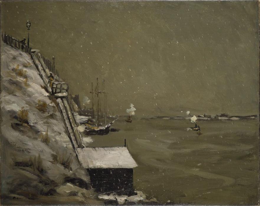East River Embankment, Winter — ロバート・ヘンリー