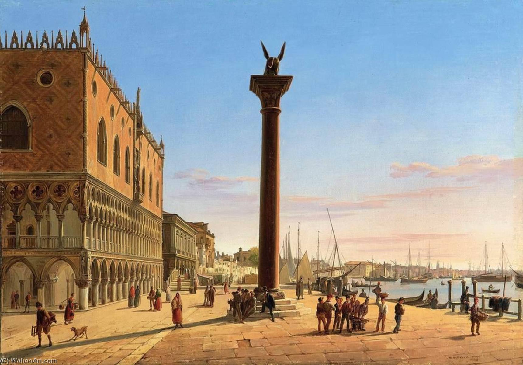 View Of The Palazzo Ducale And The Riva Degli Schiavoni, Venice — Frans Vervloet