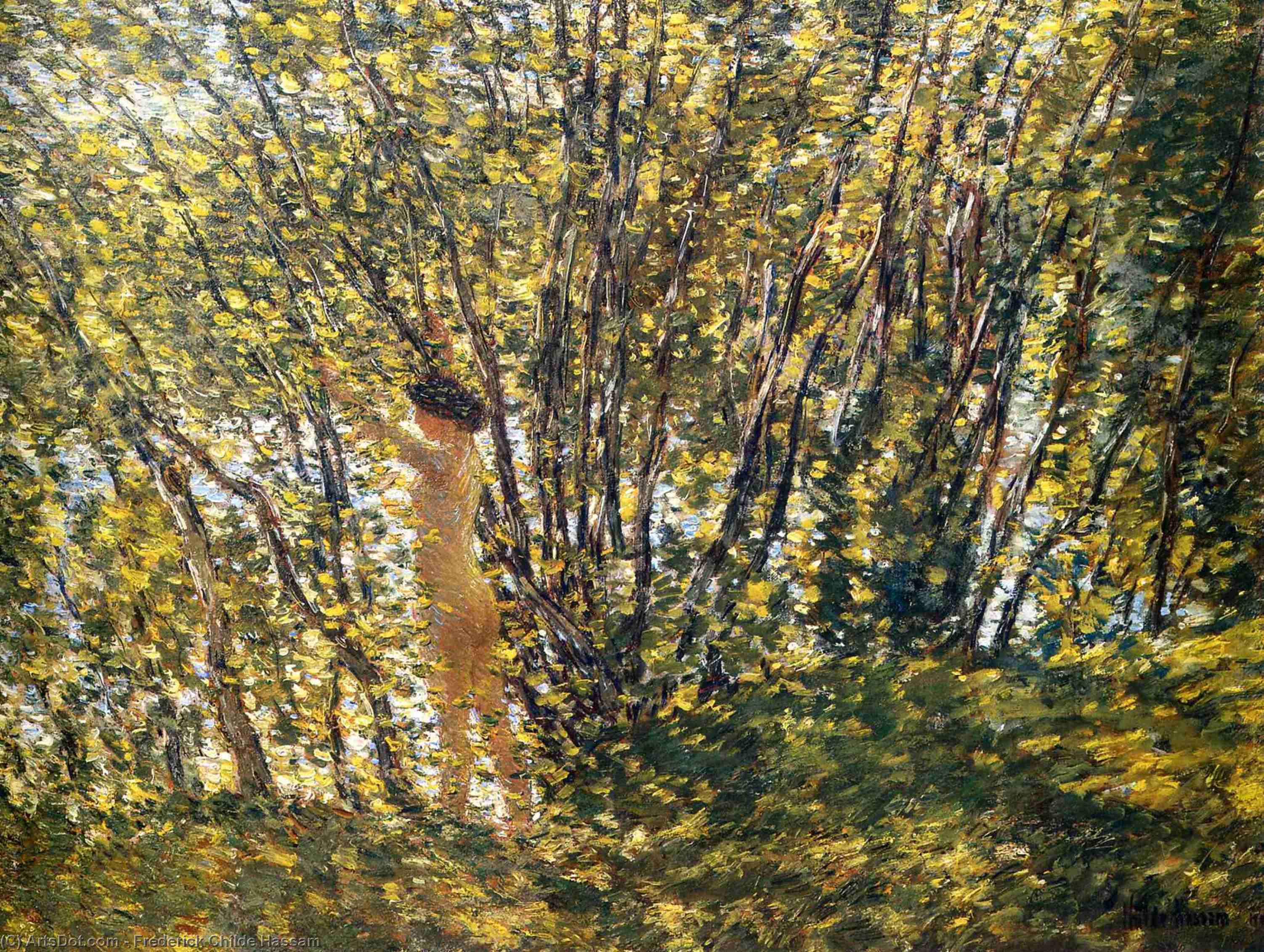 Nude In Sunlilt Wood — Frederick Childe Hassam