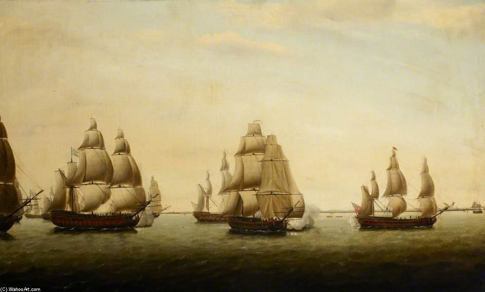 An English Frigate Chased By The French Off The Indian Coast — Dominic Serres
