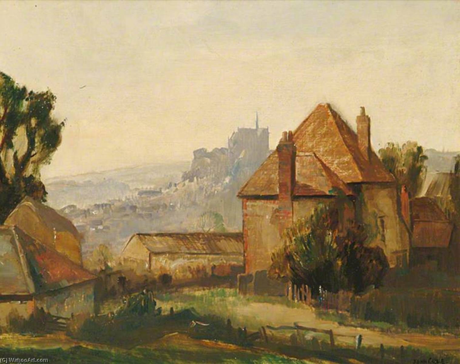 Priory Farm With St Philip Neri, Arundel, West Sussex — John Vicat Cole
