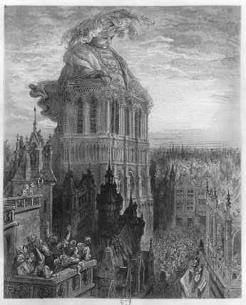 Gargantua On The Towers Of Notre-dame At Paris — Paul Gustave Doré