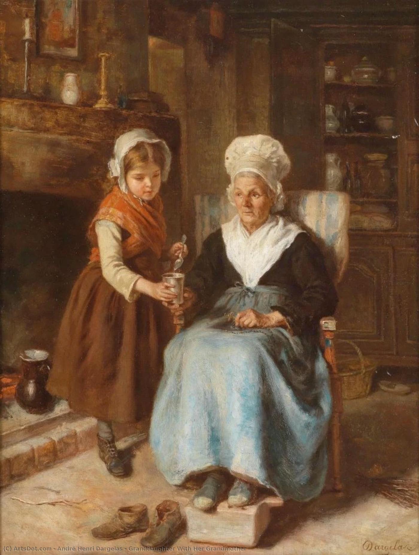Granddaughter With Her Grandmother — Andre Henri Dargelas