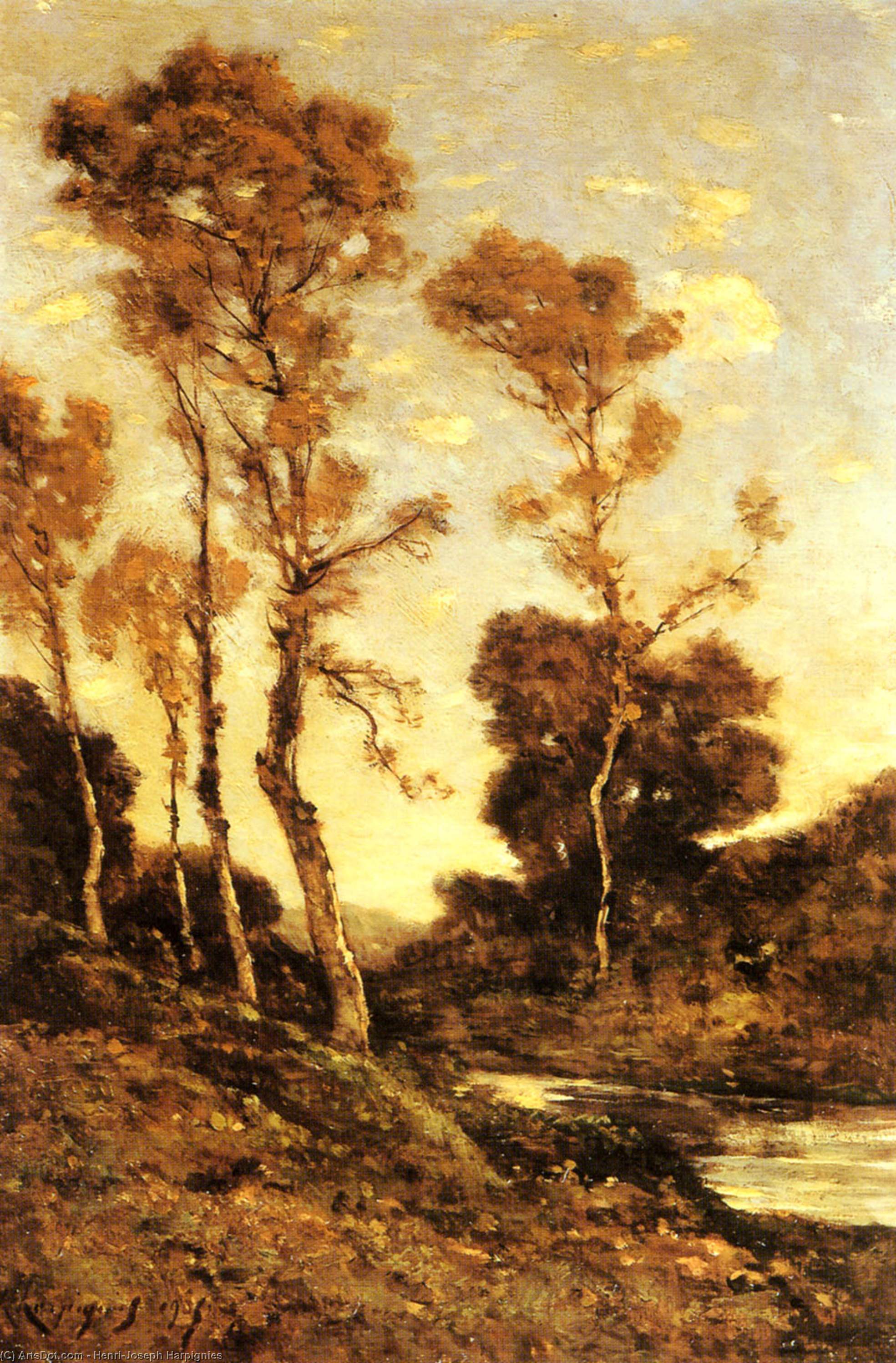 Autumnal River Landscape — Henri-joseph Harpignies