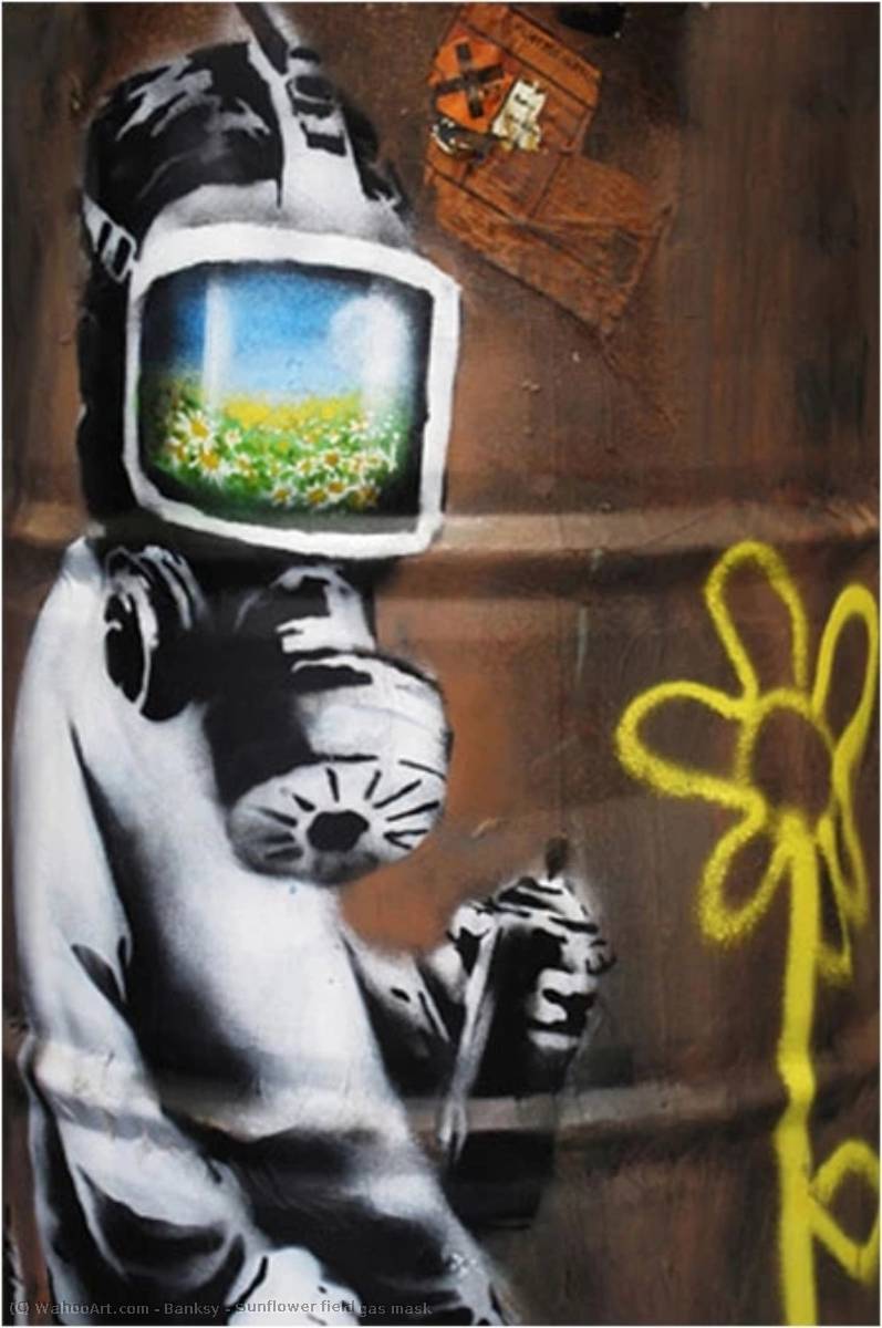 Sunflower Field Gas Mask — Banksy