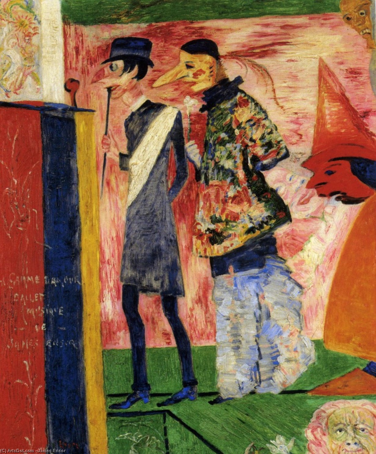 Personnages Devant L' Affiche De La Gamme D' Amour — Энсор