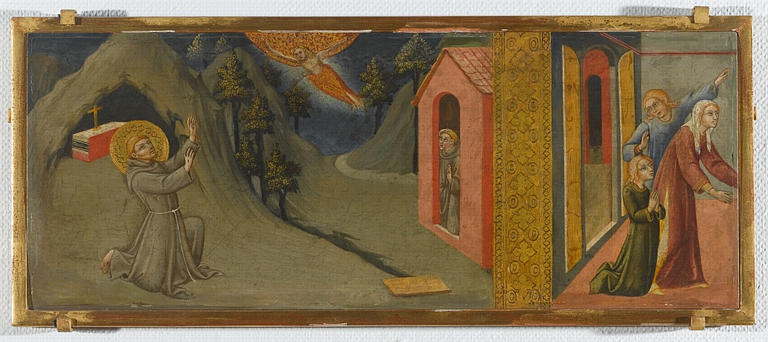 Saint François Recevant Les Stigmates. Trois Personnages Assistant À Un Miracle — Ansano Di Pietro Di Mencio