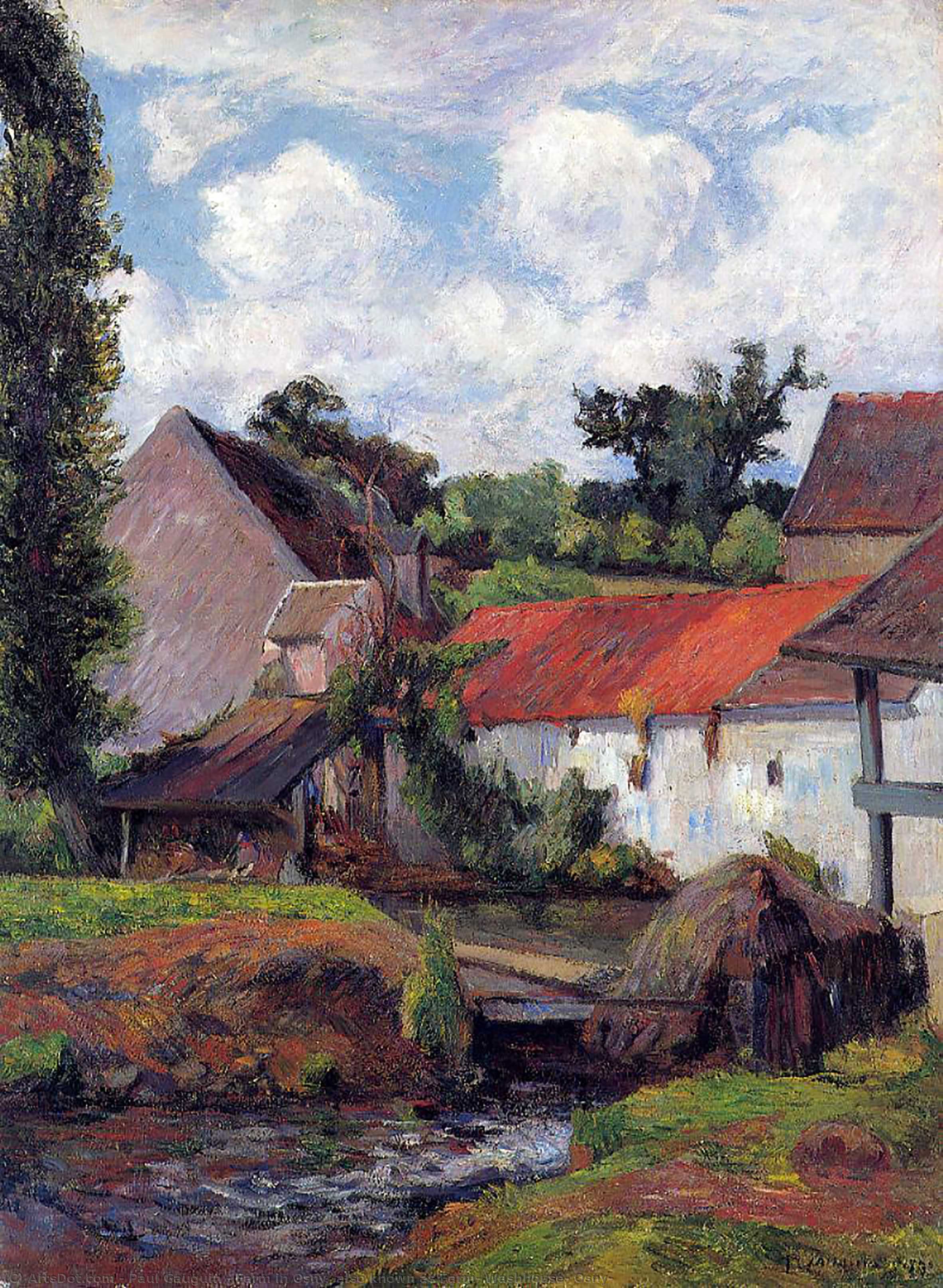 Granja En Osny (también Conocida Como Granja, Lavadero, Osny) — Eugène Henri Paul Gauguin
