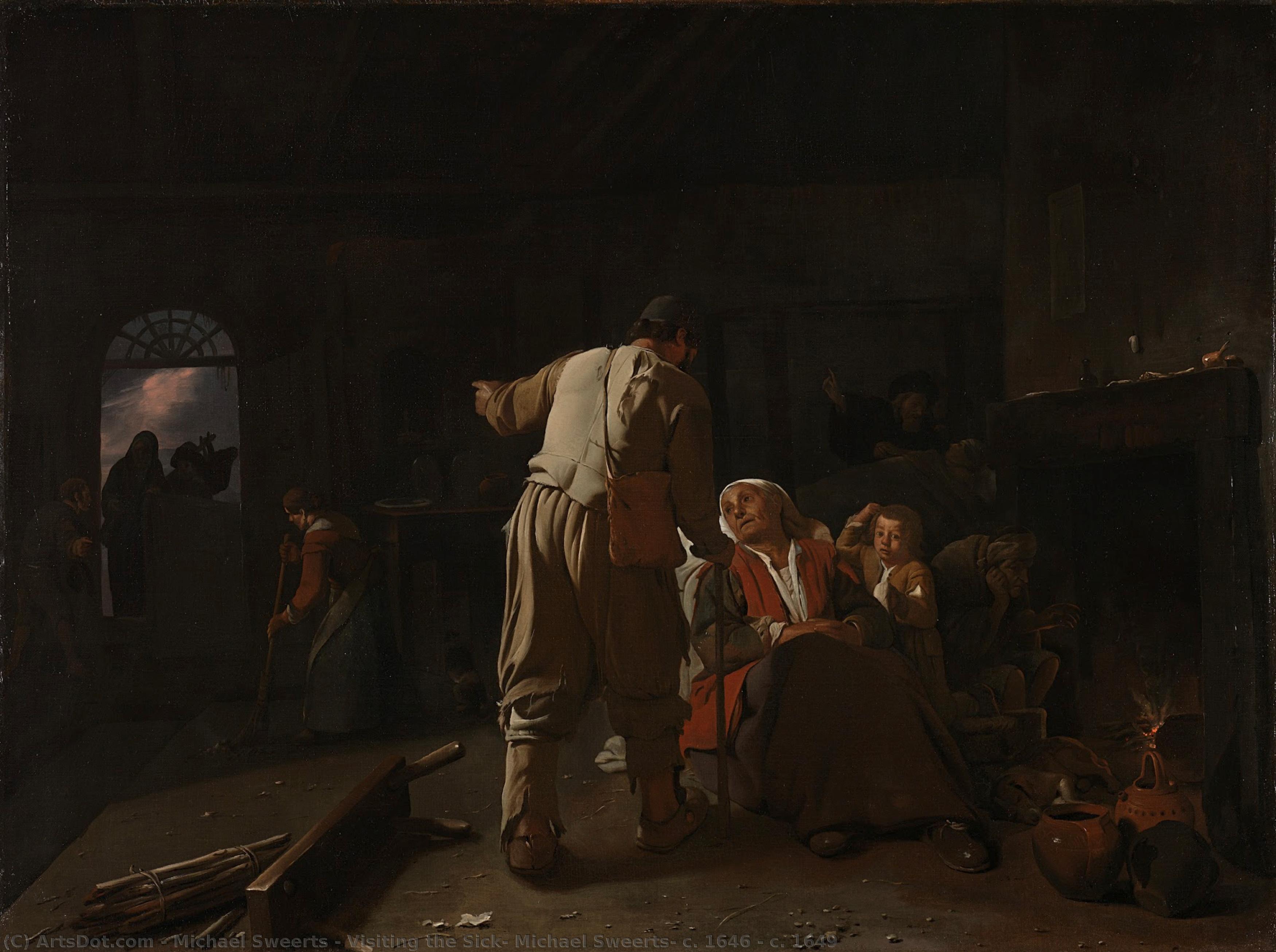 Visiting The Sick, Michael Sweerts, C. 1646 - C. 1649 — Michael Sweerts