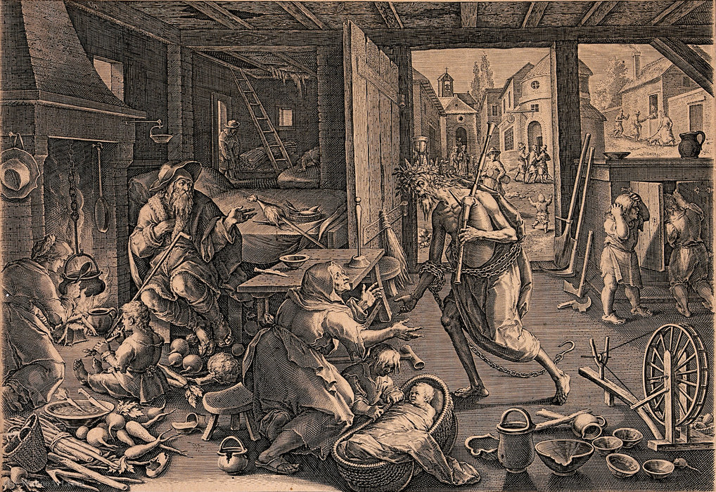 Death Visits The Paupers' House — Johannes Stradanus