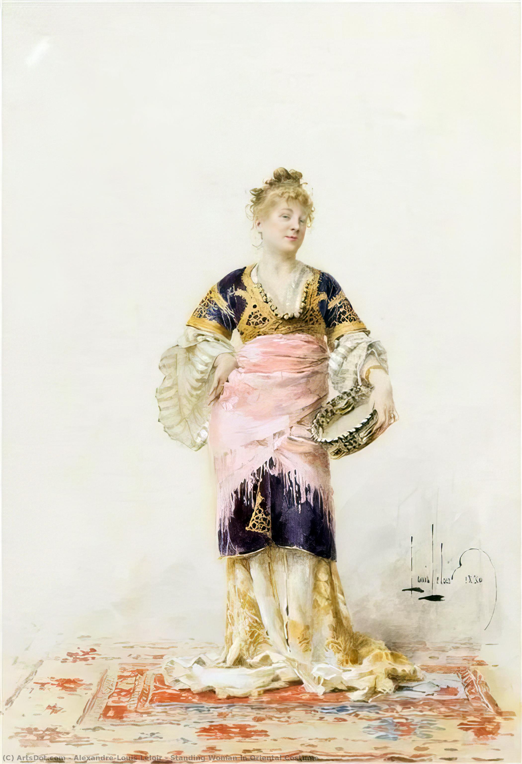 Standing Woman In Oriental Costume — Alexandre-louis Leloir