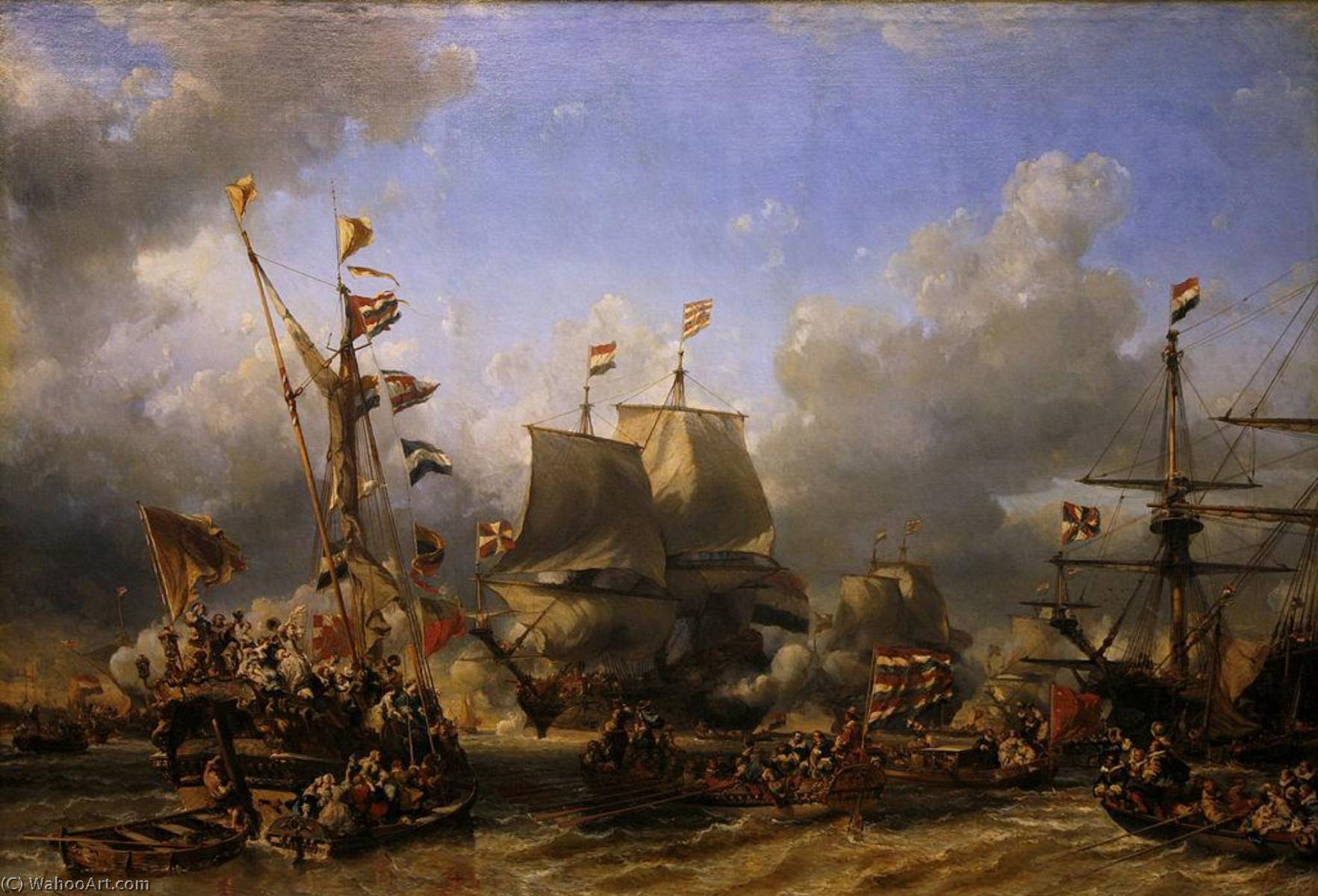 The Embarkation Of De Ruyter And De Witt At Texel, 1667 — Louis Gabriel Eugène Isabey