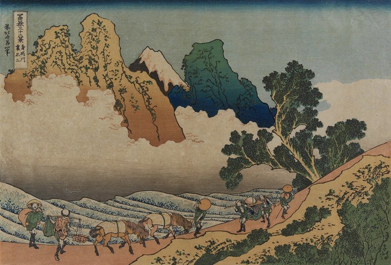 Fuji Behind Minobu River — Katsushika Hokusai
