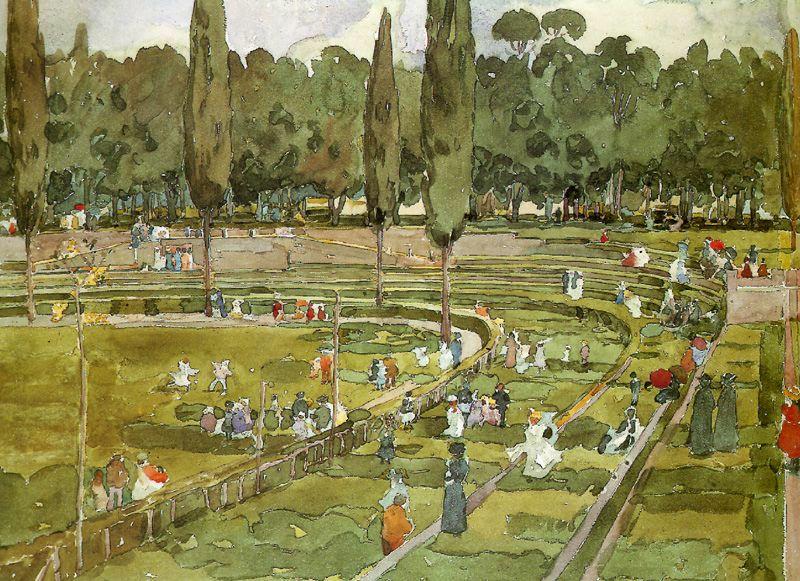 The Hipodrome ( Piazza Siena, Jardines Borghese, Roma) — Maurice Brazil Prendergast
