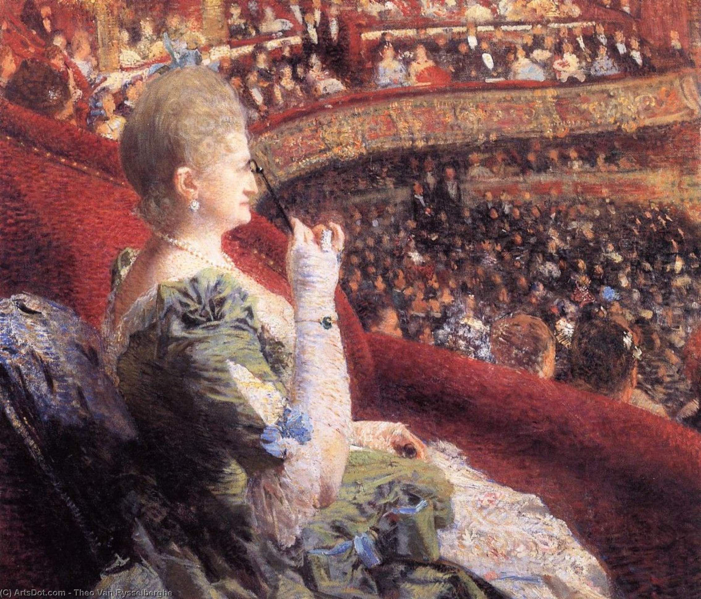 Madame Edmond Picard In Her Box At Theatre De La Monnaie — Theo Van Rysselberghe