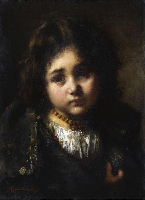 Portrait Of A Young Girl — Alexei Alexeievich Harlamoff