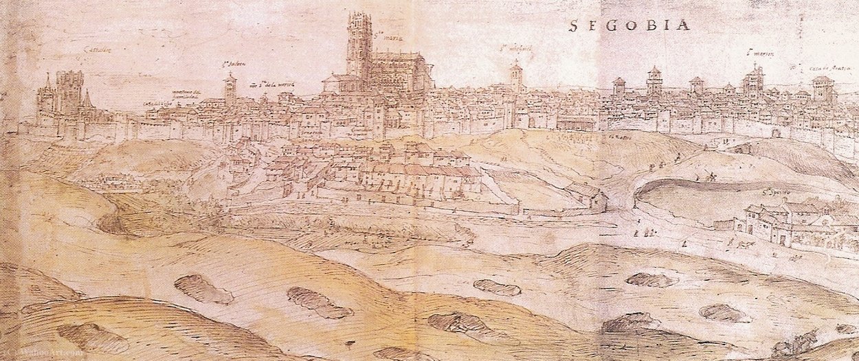 Overview Of The City Of Segovia — Anthonis Van Den Wyngaerde