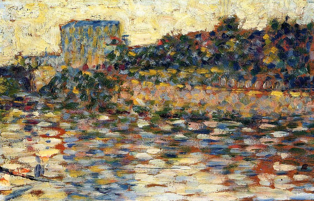 Courbevoie, Landscape With Turret — Georges Seurat