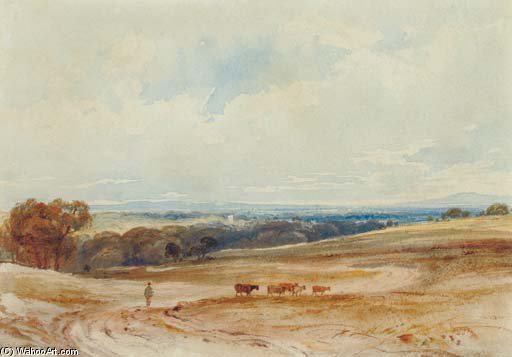An Extensive Landscape With Cattle And A Drover — Anthony Vandyke Copley Fielding