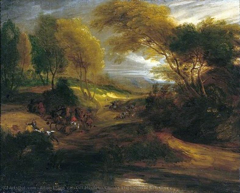 Cavalry Engagement In A Gorge — アダム・フランツ・ファン・デル・ムーレン