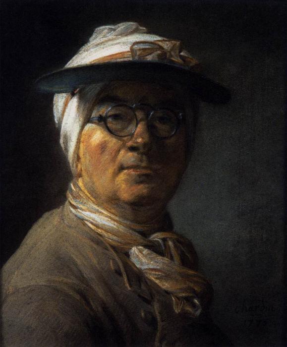 Self-portrait With An Eyeshade — Jean-baptiste-siméon Chardin