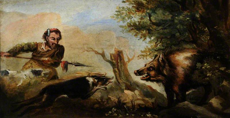 Wild Boar Hunting (copy After Mathias Read) — William Taylor Longmire