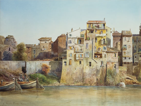 View Of The Tevere A Monte Brianzo, Rome - — Ettore Roesler Franz