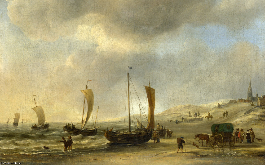 Shore At Scheveningen — Willem Van De Velde The Younger