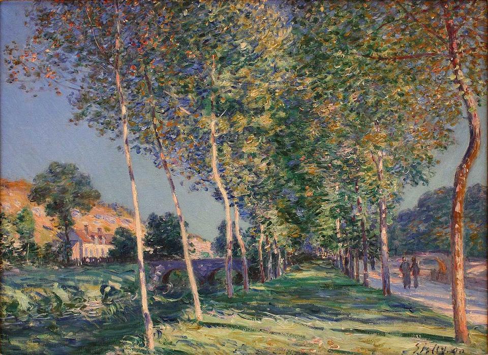 The Lane Of Poplars At Moret Sur Loing — Alfred Sisley