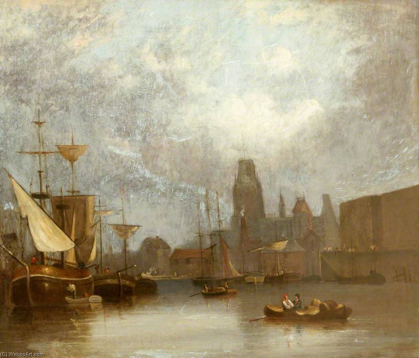 St Mary Redcliffe From The Floating Harbour — John H (jock) Wilson