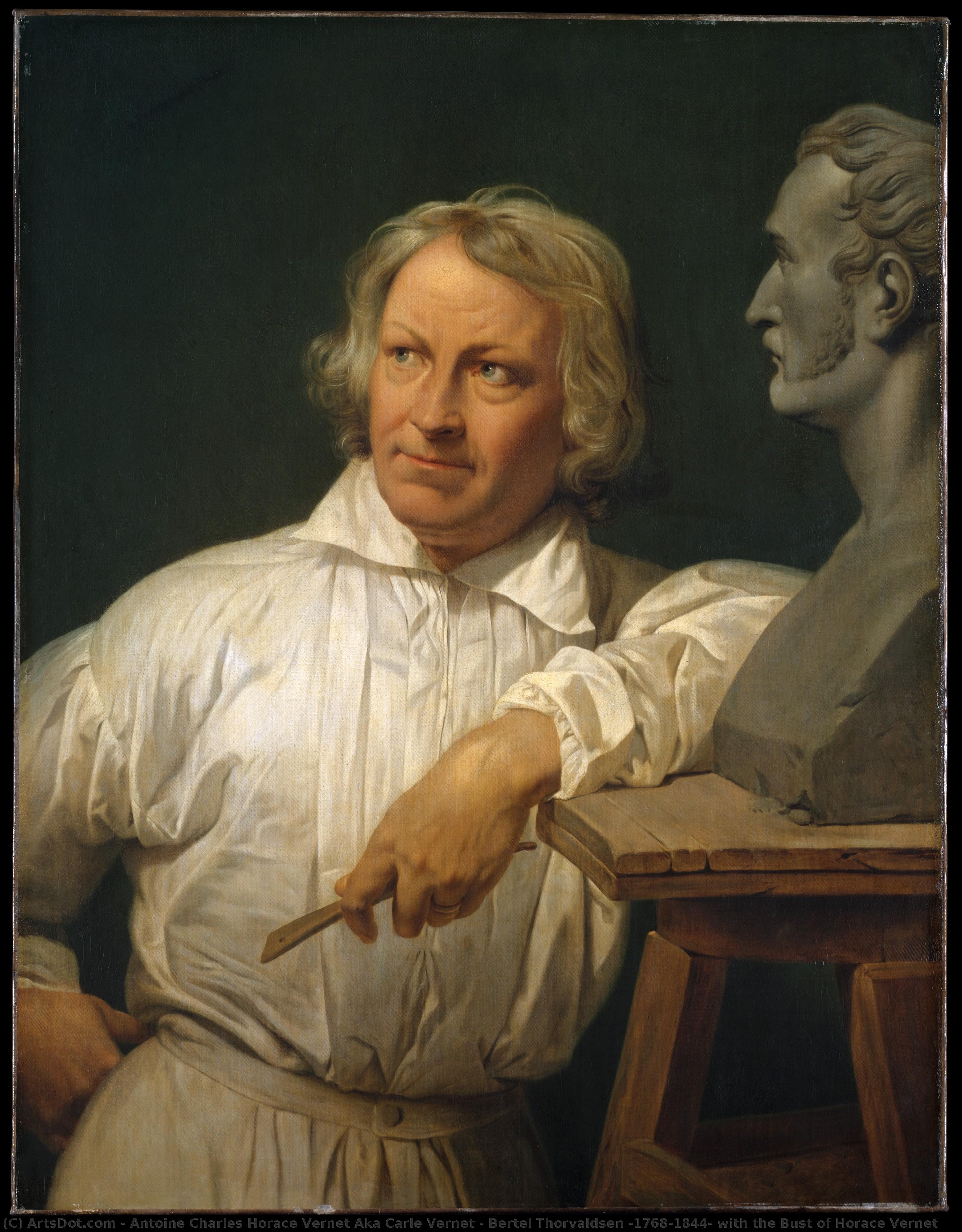 Bertel Thorvaldsen (1768–1844) With The Bust Of Horace Vernet — Karle Vernet