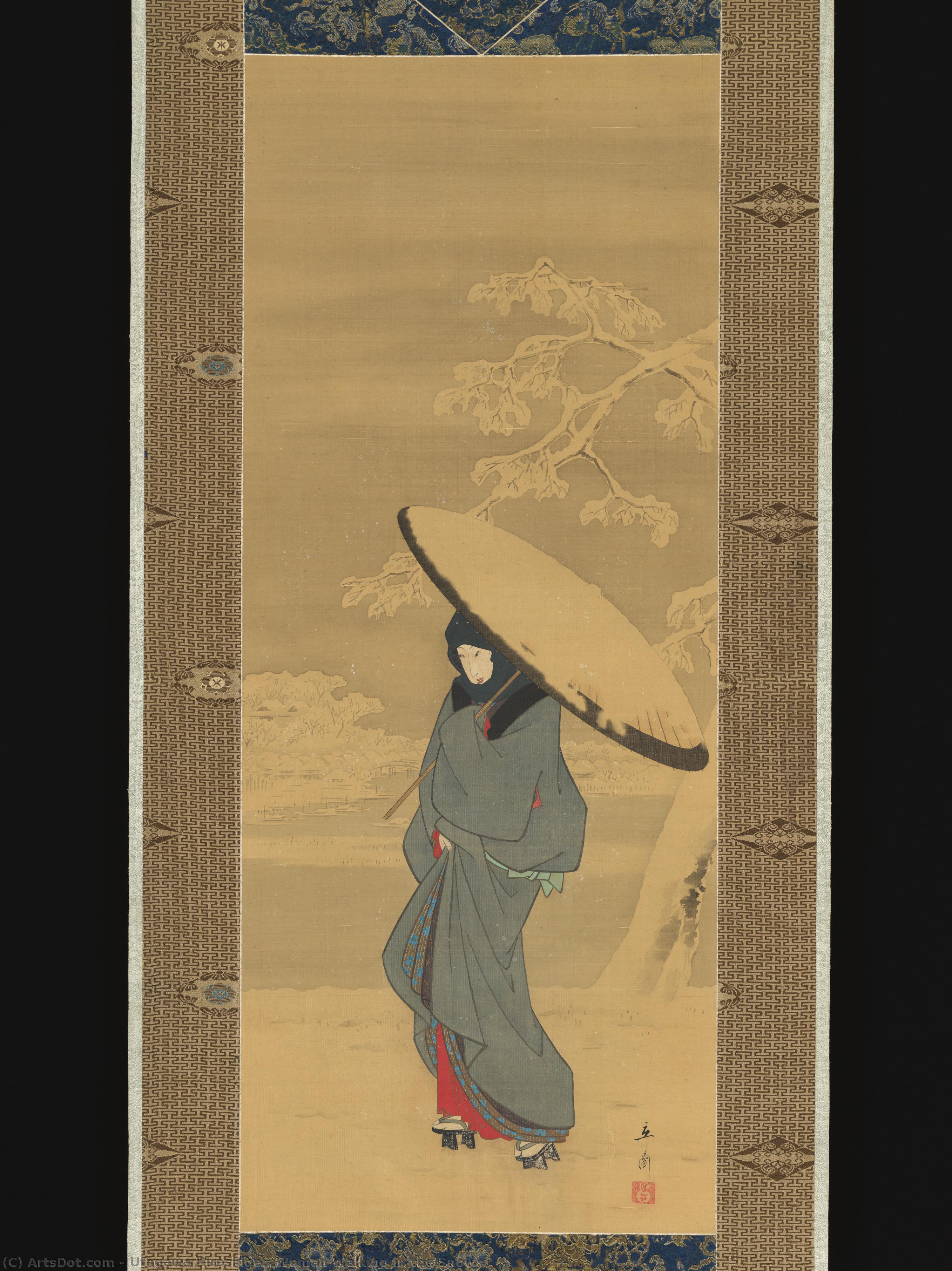 Woman Walking In The Snow — Utagawa Hiroshige