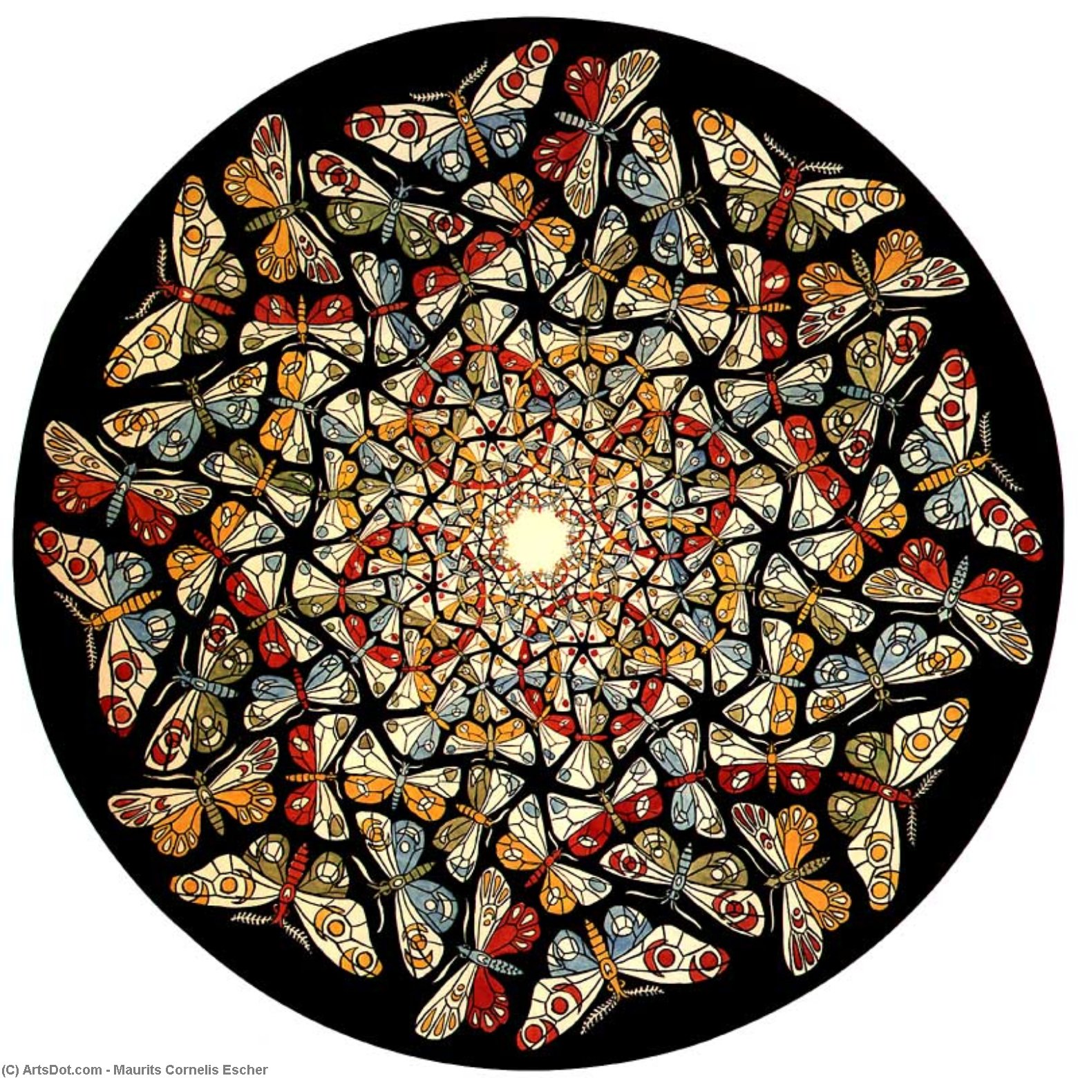 Circle Limit With Butterflies — Maurits Cornelis Escher