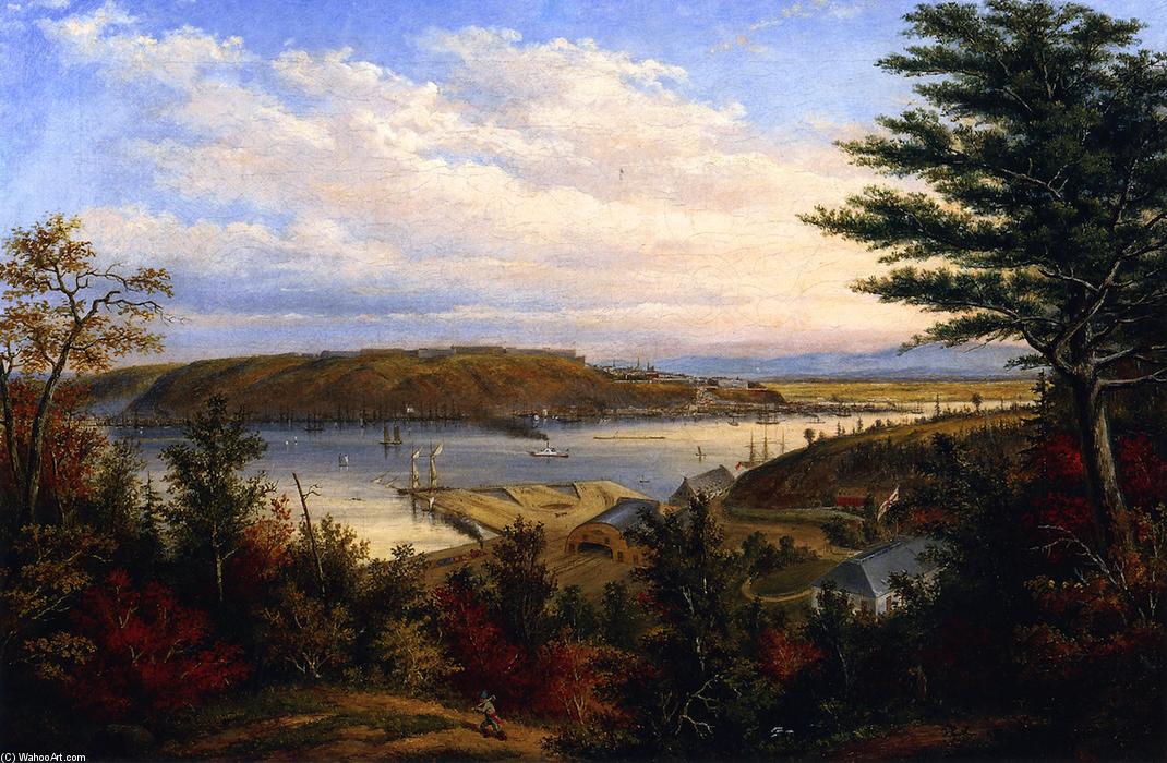 View Of Quebec From The Grand Trunk Railway Station At Pointe-lévis — Cornelius David Krieghoff