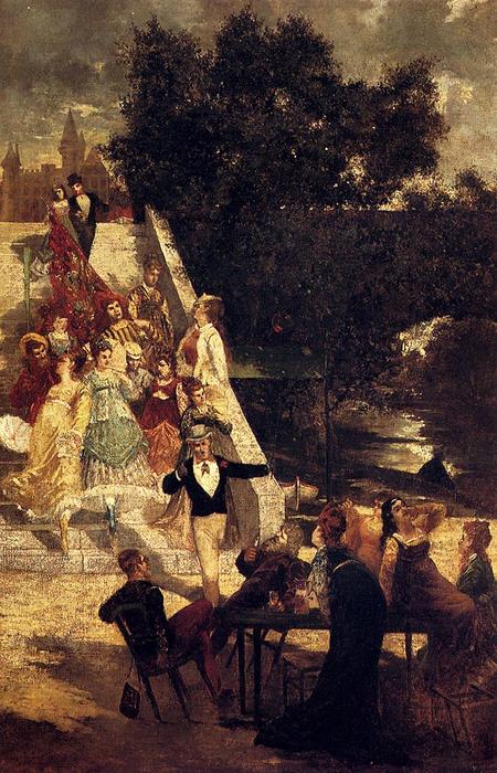 The Terrace Of The Chateau De St. Germain — Adolphe Joseph Thomas Monticelli