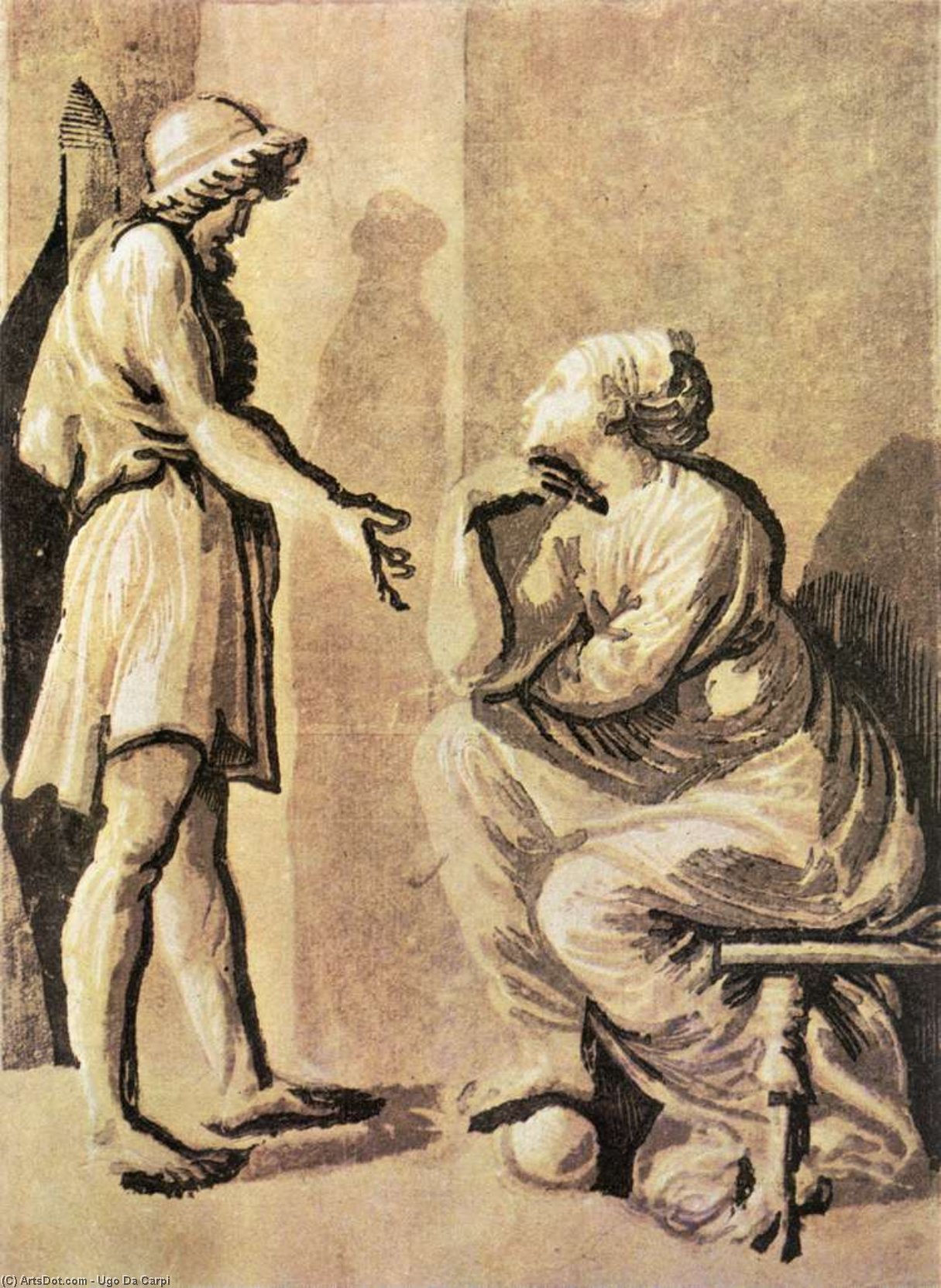 Hero And Sibyl — Ugo Da Carpi
