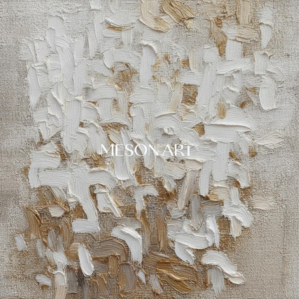 Schichtrelief Aus Ocker Und Creme Im Impasto-stil — David Moreau