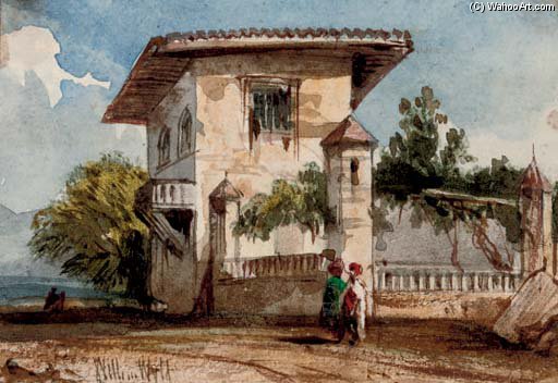 Figures Before An Italianate Villa — Уильям Уайлд
