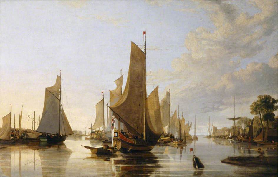 Yarmouth Water Frolic – Evening Boats Assembling Previous To The Rowing Match — John Berney Crome