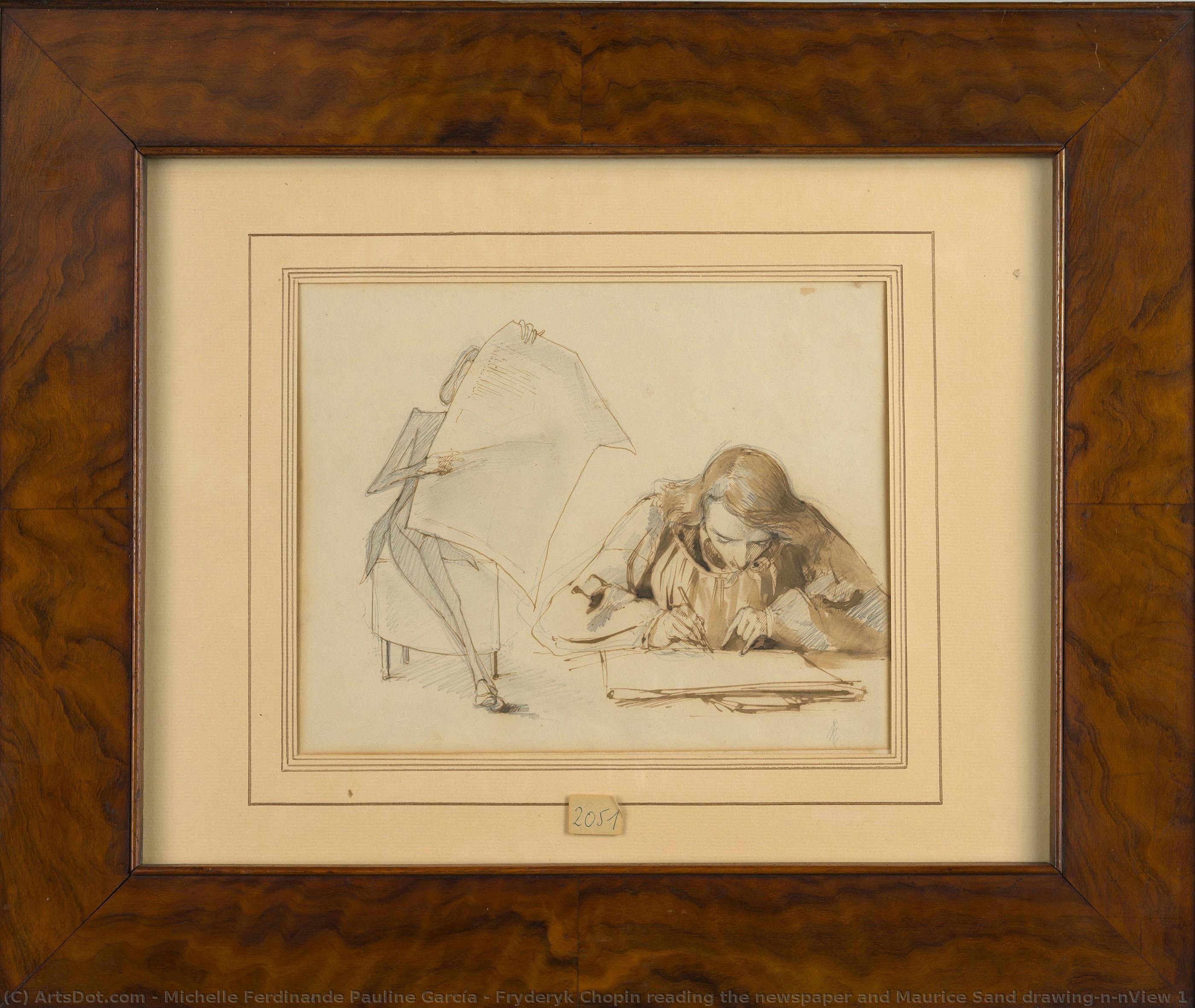 Fryderyk Chopin Reading The Newspaper And Maurice Sand Drawing\n\nview 1 — Pauline Viardot