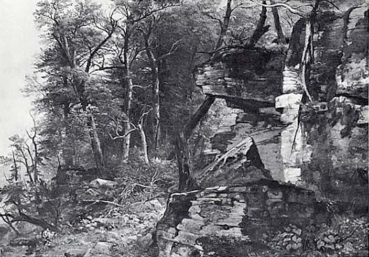 Landscape With Rock And Trees, (painting) — Asher Brown Durand