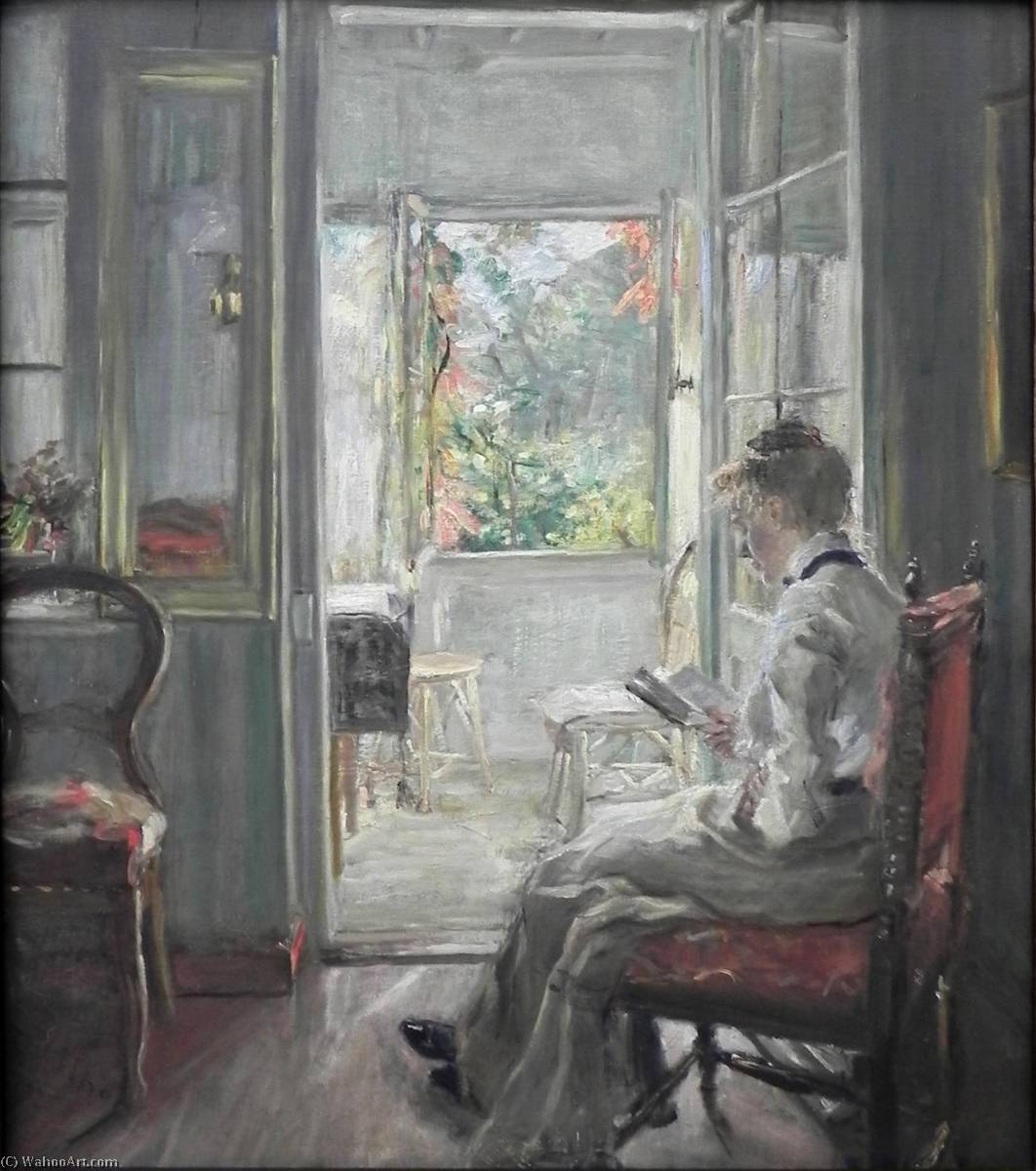 English Girl Reading Deutsch Lesendes Mädchen — Fritz Von Uhde