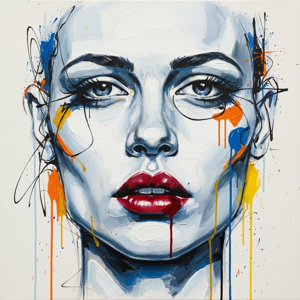 Fragmented Soul In Cobalt And Crimson: A Singular Study Of Controlled Chaos — Christian Noiret