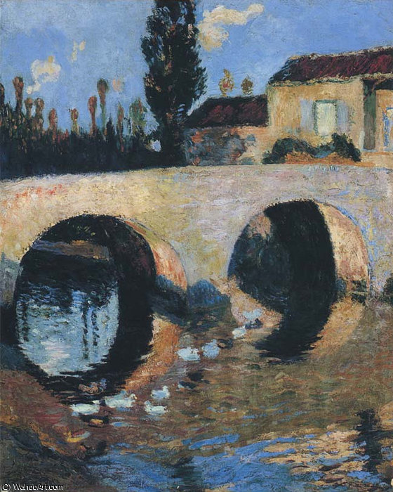 Le Pont Sur Le Riviere — Henri Jean Guillaume Martin